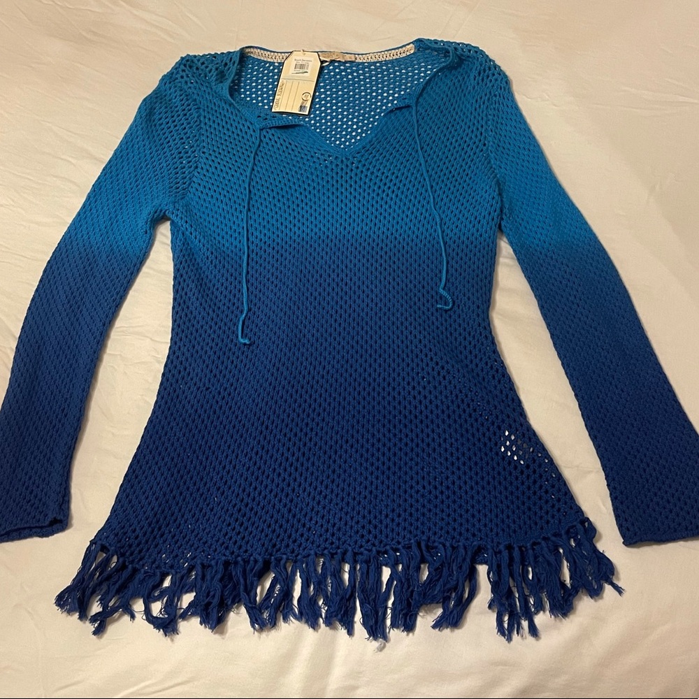 Blue Ombré Beach Sweater Cover Up